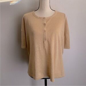 Skull Cashmere linen short sleeve top size XS